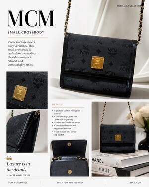 TJ117 MCM Small Crossbody bag*signature Visetos monogram canvas